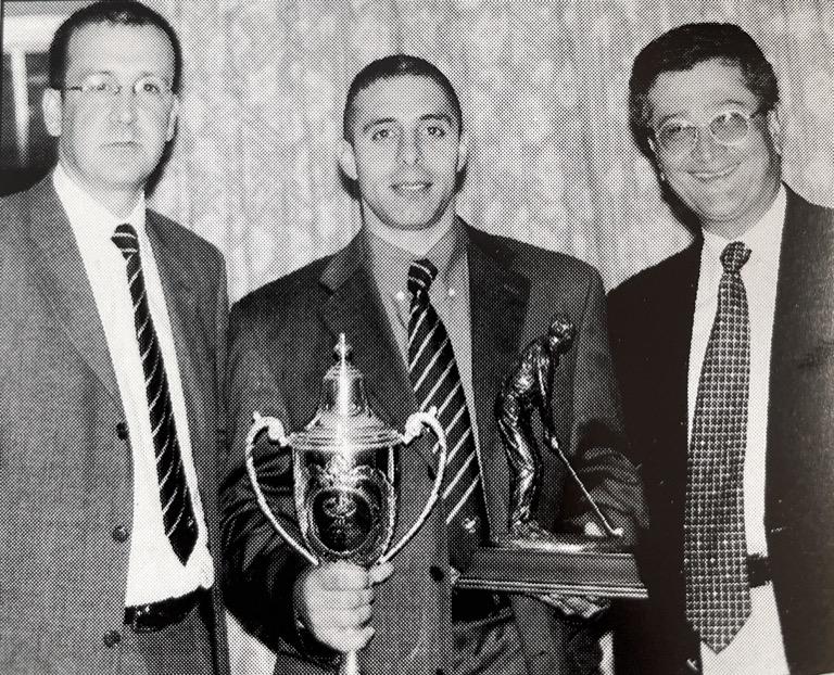Foundation Trophy, the Captain with Winner Andy Savva and Spyros