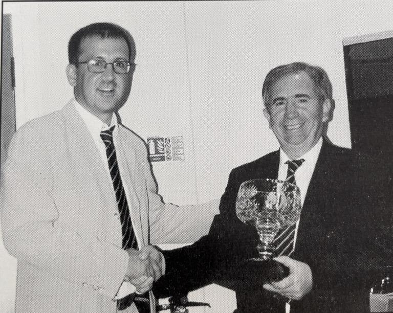 Committee & Past Captains - The Captain with Winner Peter Sandamas