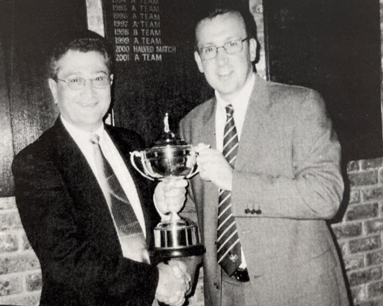 Spyros presenting Cyprus Cup Trophy to the Captain for his triumph over the midlands team