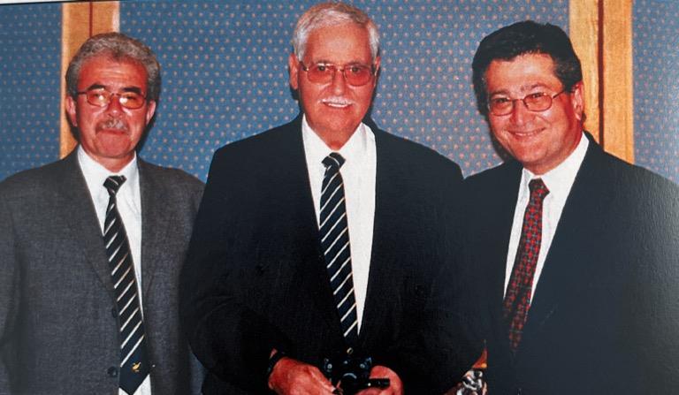 Foundation Trophy, The Captain with Mario Costa receiving his Hole In One Trophy & Spyros
